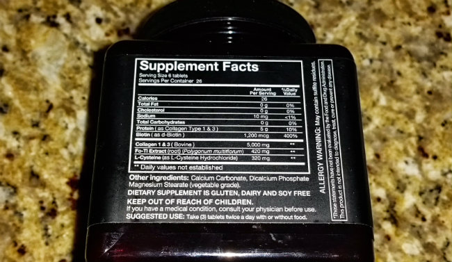 YouTheory Supplements Collagen Type 1 and 3 label