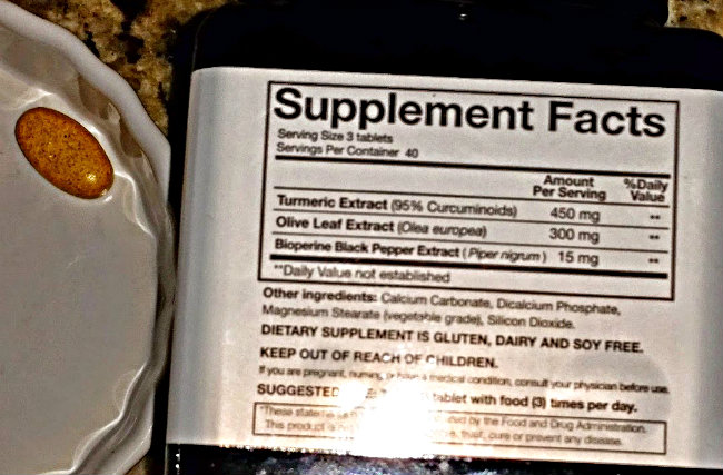 YouTheory Supplements Tumeric label