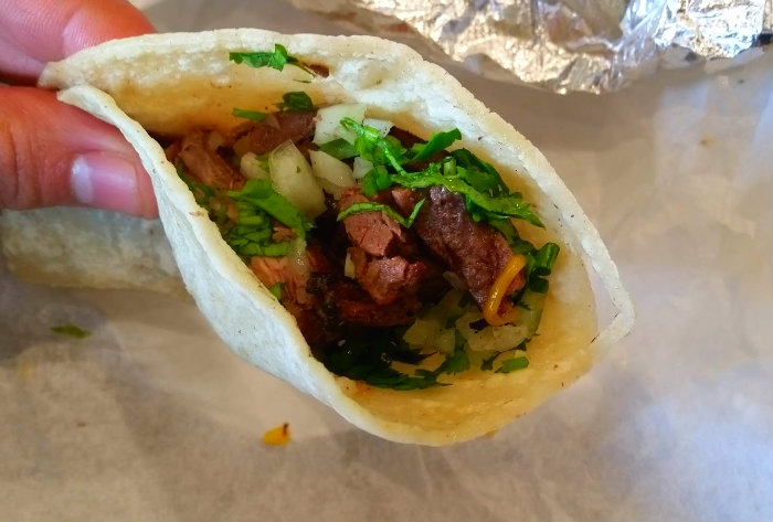 Miguels Jr Carne Asada Street Taco close up