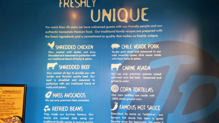 Miguels Jr Chicken Fresh ingredients