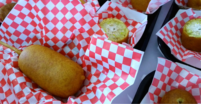 OC Fair Food 2015 Deep Fried Corn on the Cob from Wild Hog Chuck Wagon OC Fair Food 2015 Deep Fried Corn on the Cob from Wild Hog Chuck Wagon