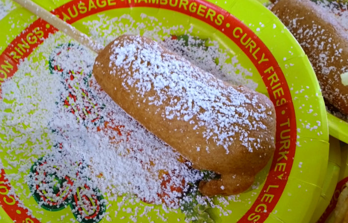 OC Fair Food 2015 Funnel Cake Weeinie from Juicys OC Fair Food 2015 Funnel Cake Weeinie from Juicys