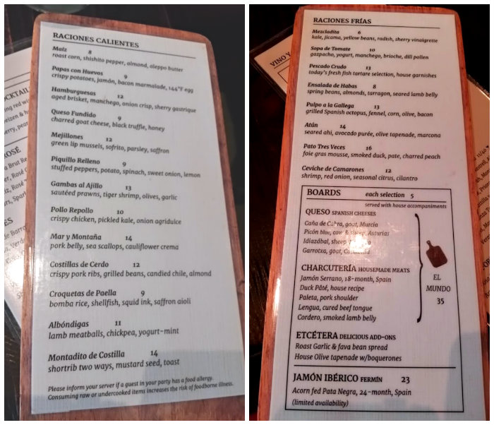 Pueblo Menu