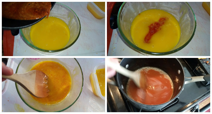 Integrate Eggs into the juice mixture