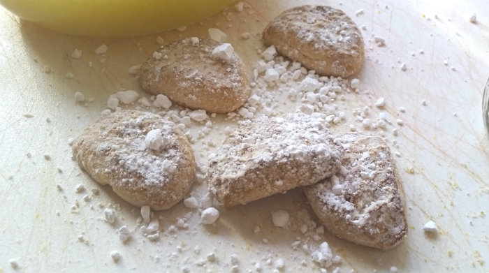 Savannah Smiles Cookies Quartered and sprinkled with powdered sugar